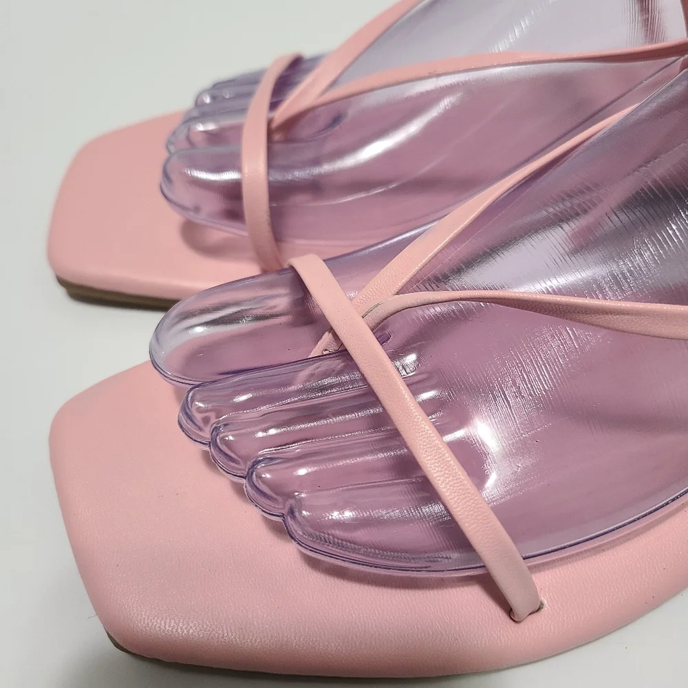 Aisya Light Pink Lace-Up Flat‎ Sandals - Picture 4 of 7